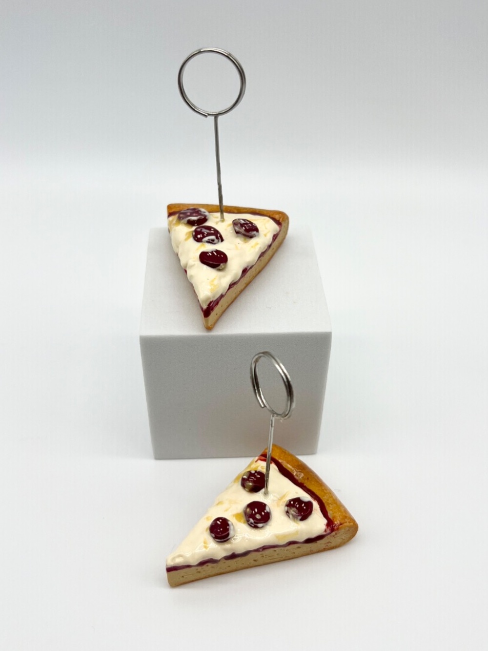 Pizza Place Card Holder or Photo Holder – Handmade Mini Pepperoni Slice - Picture 8 of 12